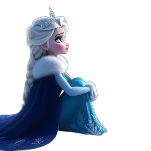 dress, crown, 3d render, concept art, fantasy art, cartoon, snow, elsa transparent PNG cut-out