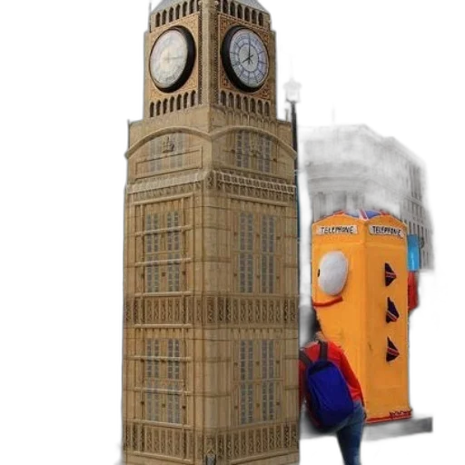 building, robot, concept art, 3d render, photorealistic, cartoon, large, replica transparent PNG cut-out