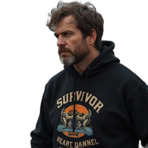 jacket, male, survivor, sweatshirt transparent PNG cut-out