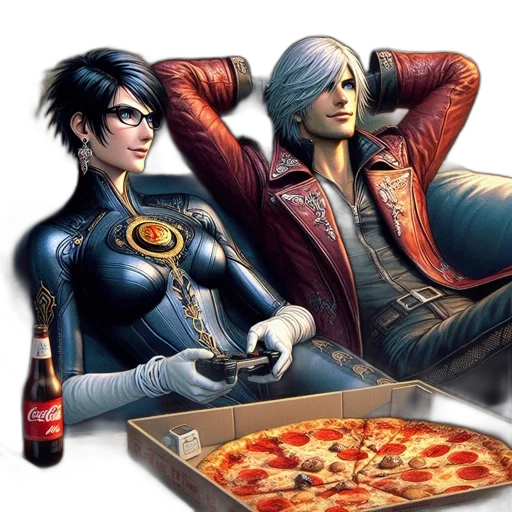 jacket, food, concept art, comic book art, fantasy art, cyberpunk, two, animated transparent PNG cut-out