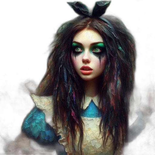 hair, mask, creature, face, fantasy art, photorealistic, concept art, comic book art transparent PNG cut-out