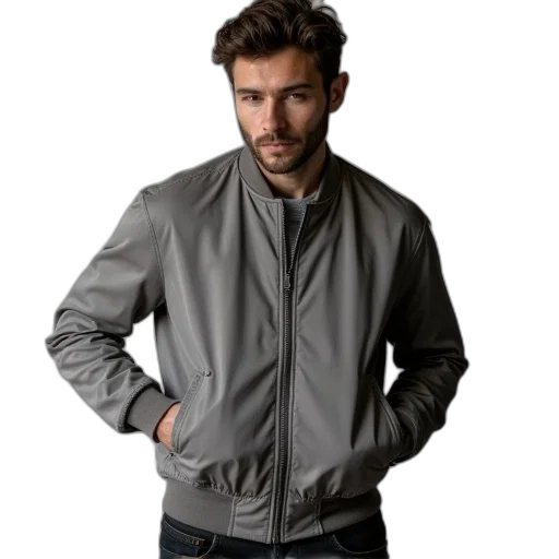 jacket, men, boron, bomber transparent PNG cut-out