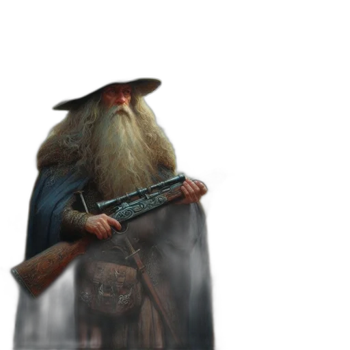 staff, hat, weapon, sword, concept art, fantasy art, 3d render, photorealistic transparent PNG cut-out