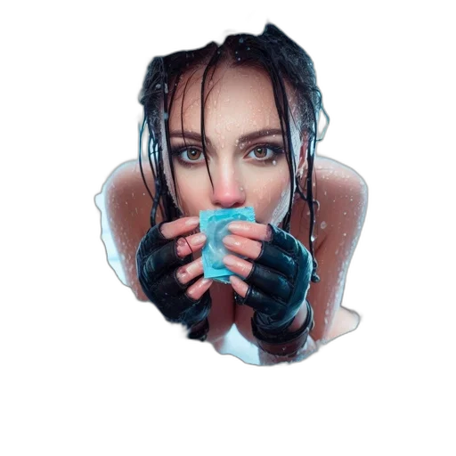 mask, face, creature, jacket, cyberpunk, photorealistic, vaporwave, pixel art transparent PNG cut-out