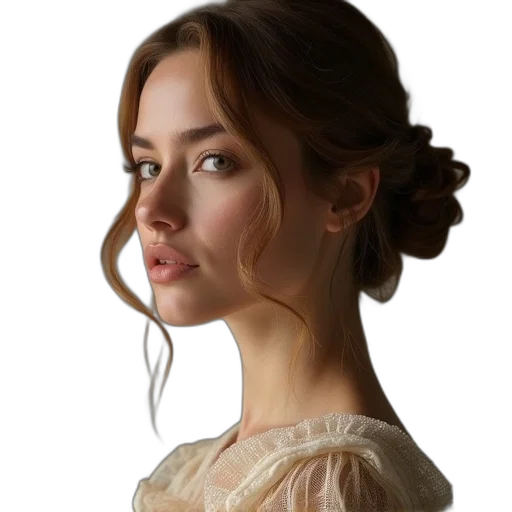 dress, face, hair, crown transparent PNG cut-out