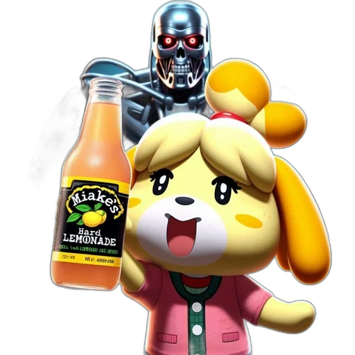 robot, bottle, animal, food, concept art, 3d render, crossing, character transparent PNG cut-out