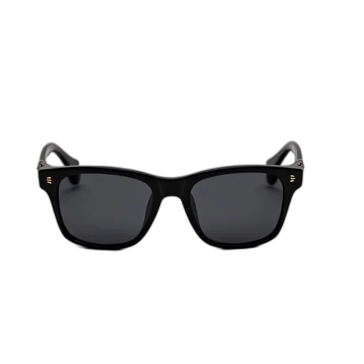 3d render, pair, black, sunglasses, sleek, design, logo, temple transparent PNG cut-out