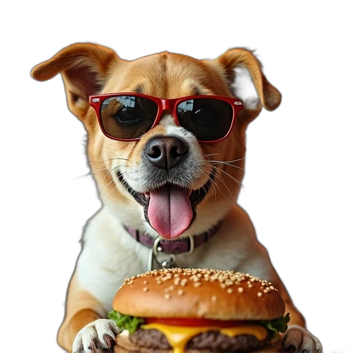 food, animal, photorealistic, 3d render, easy, eat, burger, logo transparent PNG cut-out
