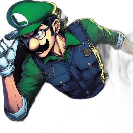 mask, weapon, face, hat, concept art, watercolor, comic book art, pixel art transparent PNG cut-out
