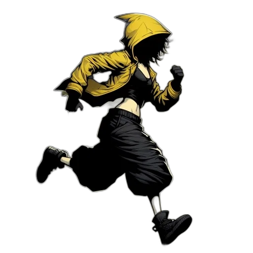staff, umbrella, comic book art, concept art, cartoon, anime, figure, yellow transparent PNG cut-out