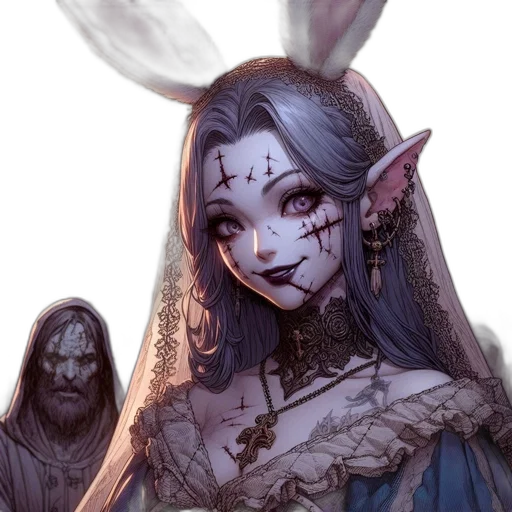 mask, creature, face, crown, fantasy art, concept art, watercolor, anime transparent PNG cut-out
