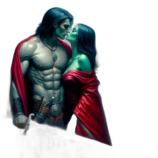 fantasy art, comic book art, concept art, photorealistic, outer space, neon lights, green, red transparent PNG cut-out