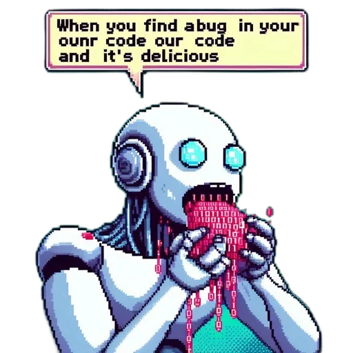 robot, food, creature, weapon, pixel art, vaporwave, cyberpunk, comic book art transparent PNG cut-out