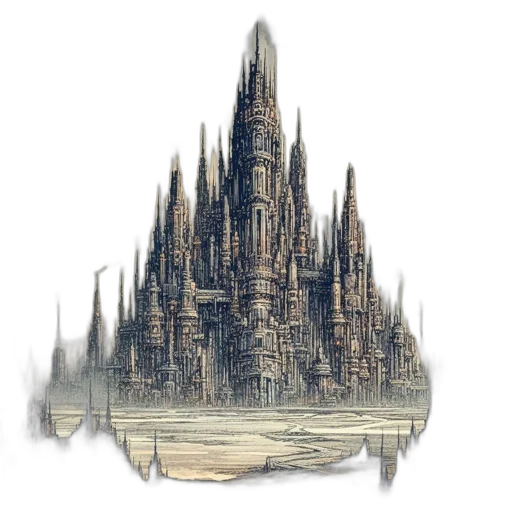 building, crown, concept art, fantasy art, pixel art, watercolor, fog, outer space transparent PNG cut-out