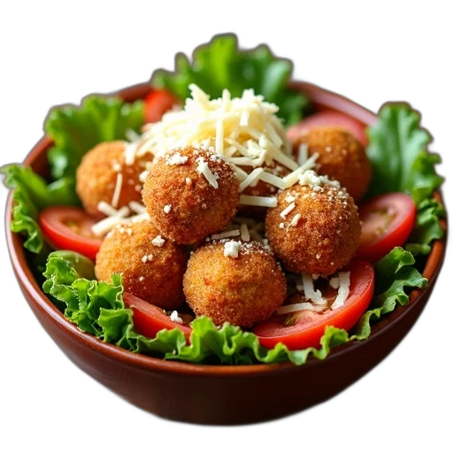 food, photorealistic, 3d render, bowl, filled, variety, items, including transparent PNG cut-out