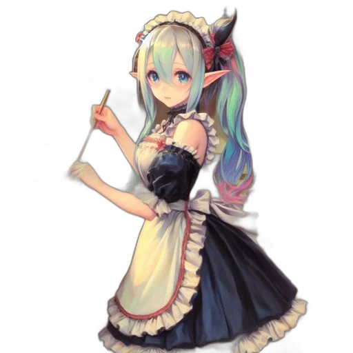 staff, dress, weapon, dragon, anime, pixel art, fantasy art, concept art transparent PNG cut-out