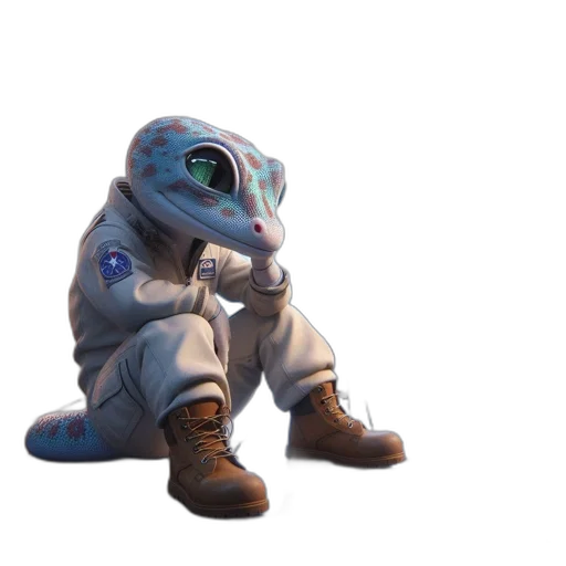 creature, robot, animal, staff, concept art, 3d render, fantasy art, outer space transparent PNG cut-out