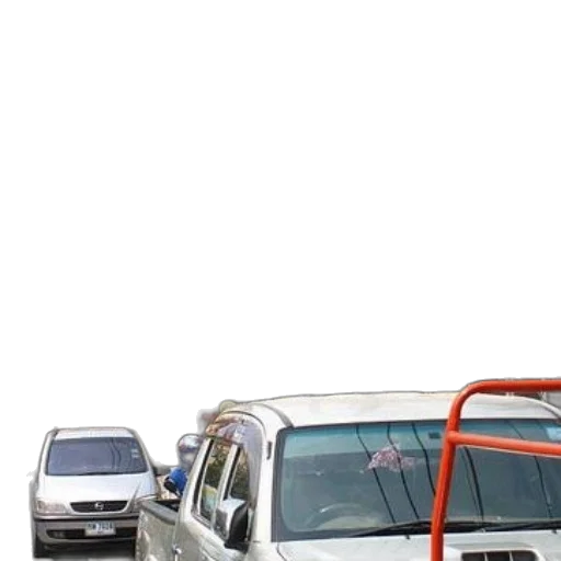 car, staff, umbrella, 3d render, photorealistic, city street, rain, busy transparent PNG cut-out