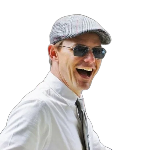 hat, staff, jacket, face, man, plaid, cap, sunglasses transparent PNG cut-out