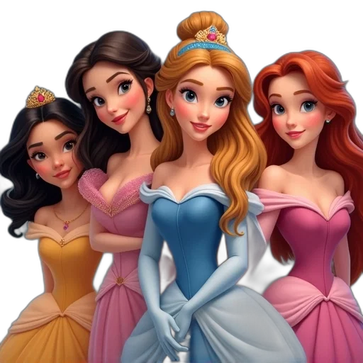 dress, crown, 3d render, fantasy art, concept art, cartoon, character, likeness transparent PNG cut-out