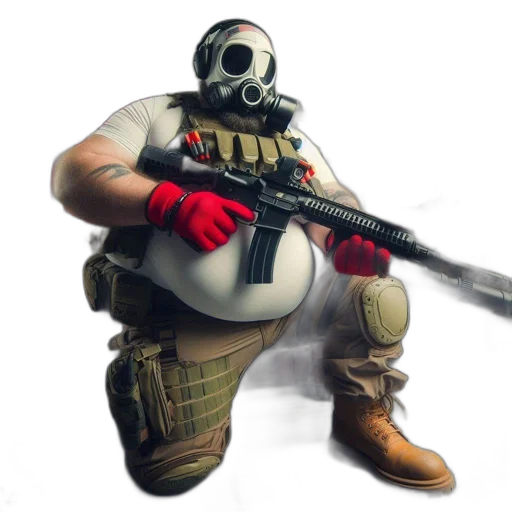 weapon, mask, robot, staff, concept art, 3d render, comic book art, photorealistic transparent PNG cut-out