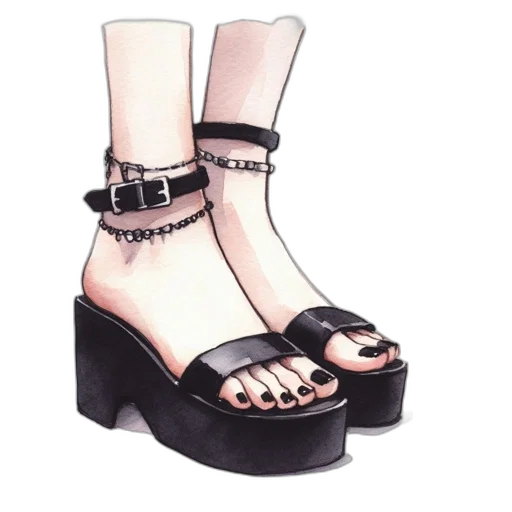 shoes, jewelry, watercolor, photorealistic, cartoon, 3d render, monochrome, image transparent PNG cut-out