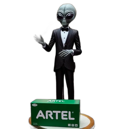 robot, 3d render, concept art, outer space, alien, figure, black, tuxedo transparent PNG cut-out