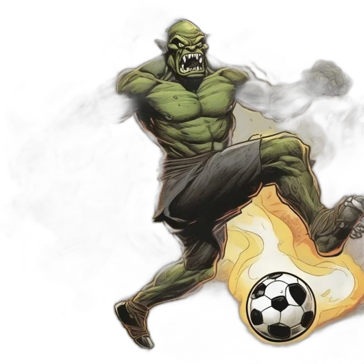 concept art, fantasy art, comic book art, photorealistic, fire, two, green-skinned, figures transparent PNG cut-out