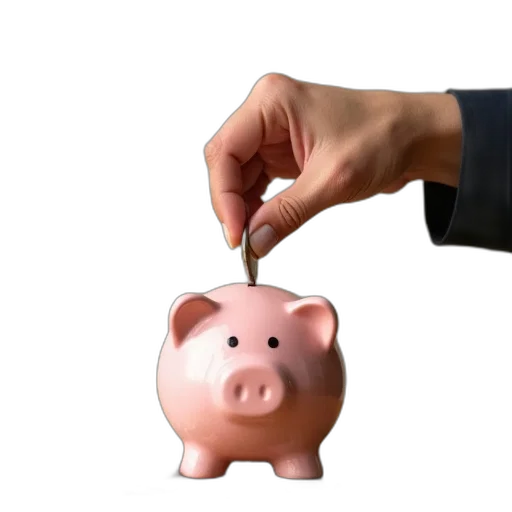 3d render, hand, puts, coins transparent PNG cut-out
