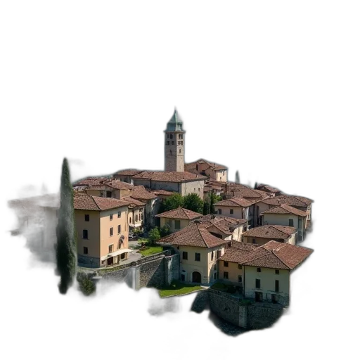building, umbrella, photorealistic, 3d render, concept art, pixel art, fog, city street transparent PNG cut-out