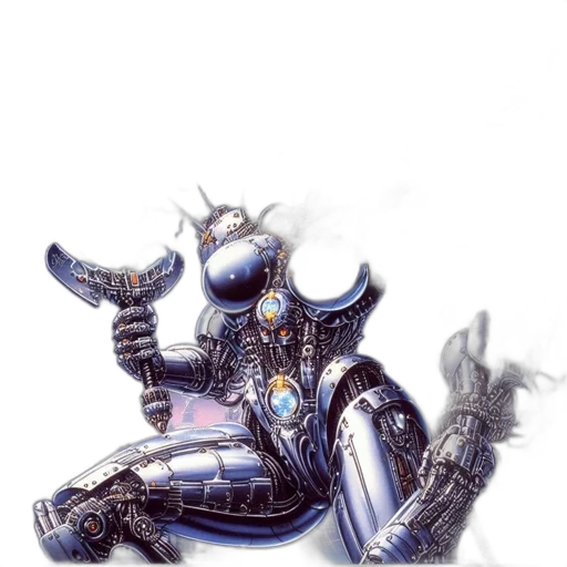 robot, dragon, mask, creature, concept art, fantasy art, cyberpunk, comic book art transparent PNG cut-out