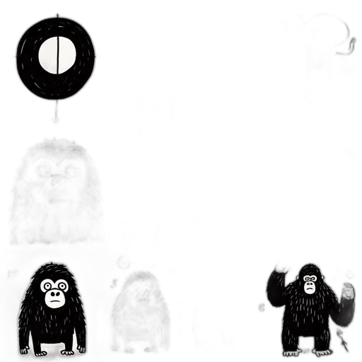 animal, creature, mask, concept art, forest, snow, fog, monochrome transparent PNG cut-out