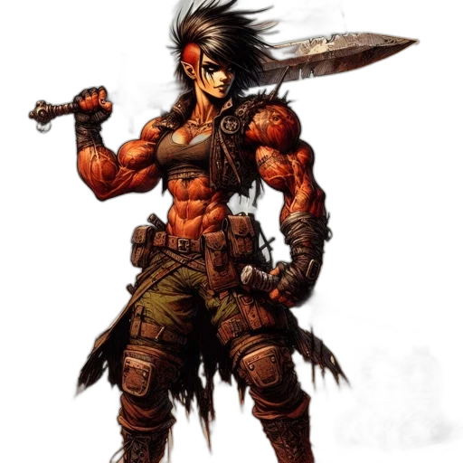 weapon, concept art, fantasy art, comic book art, pixel art, desolate, post-apocalyptic, setting transparent PNG cut-out