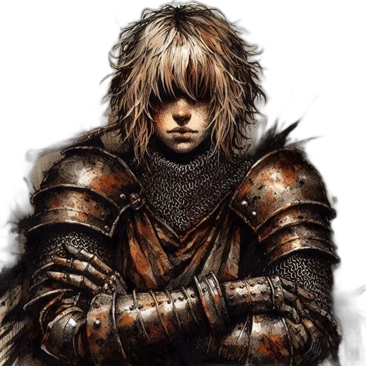sword, face, jacket, fantasy art, concept art, photorealistic, comic book art, character transparent PNG cut-out