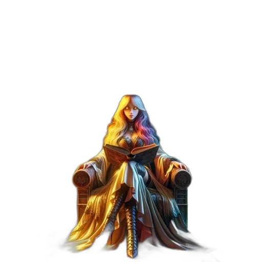 crown, jacket, hair, robot, concept art, 3d render, fantasy art, cyberpunk transparent PNG cut-out