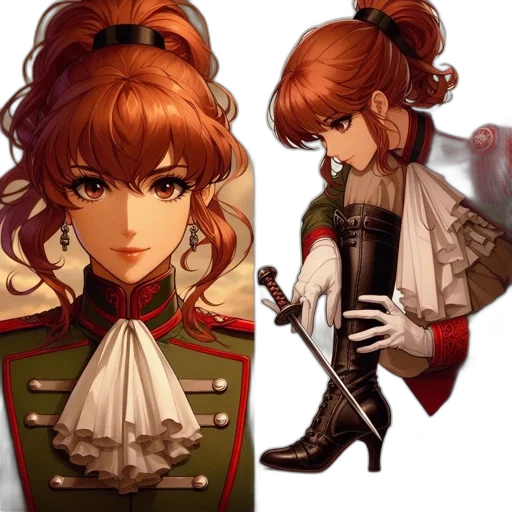 crown, staff, face, concept art, fantasy art, anime, photorealistic, red transparent PNG cut-out