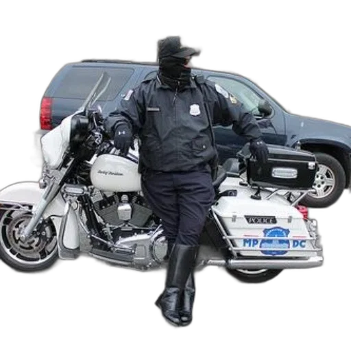 jacket, staff, weapon, robot, police, officer, uniform, stands transparent PNG cut-out
