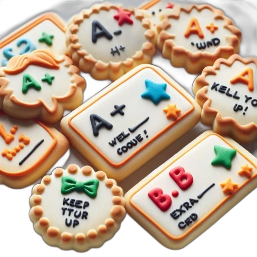 food, decorated, cookies, shaped, like, school, report, cards transparent PNG cut-out