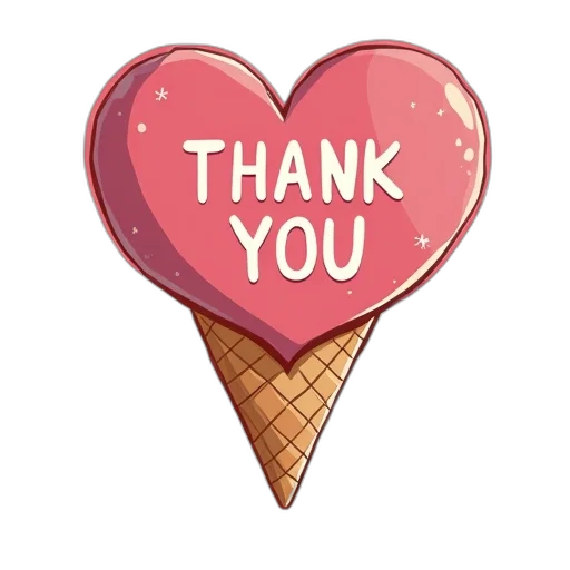 staff, stylized, illustration, heart-shaped, ice, cream, cone, words transparent PNG cut-out