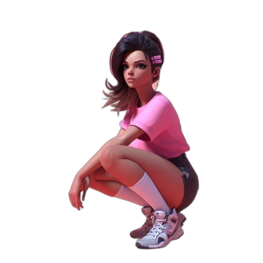 shoes, dress, face, staff, 3d render, concept art, pixel art, vaporwave transparent PNG cut-out