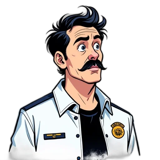 staff, jacket, comic book art, cartoon, concept art, pixel art, stylized, illustration transparent PNG cut-out