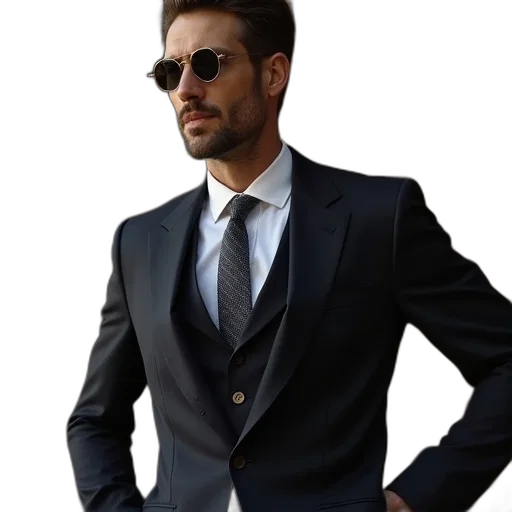 jacket, staff, photorealistic, cartoon transparent PNG cut-out