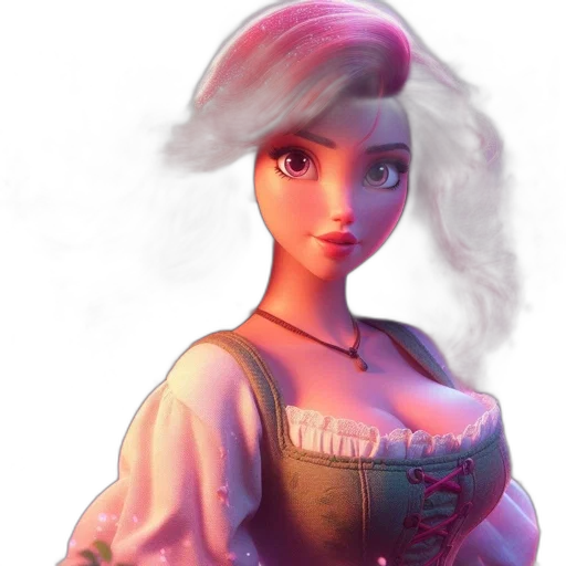 dress, face, staff, crown, fantasy art, concept art, 3d render, photorealistic transparent PNG cut-out