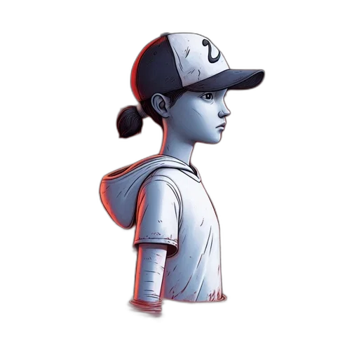 hat, robot, concept art, 3d render, pixel art, cartoon, young, girl transparent PNG cut-out