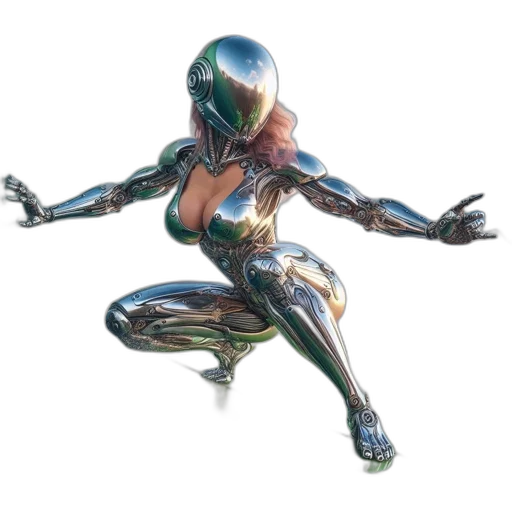robot, creature, jewelry, concept art, 3d render, cyberpunk, comic book art, outer space transparent PNG cut-out