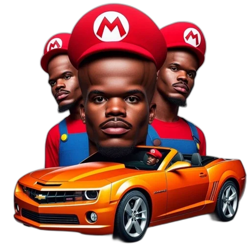 car, face, hat, crown, concept art, cartoon, anime, photorealistic transparent PNG cut-out