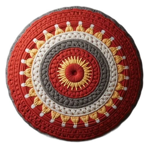 jewelry, hat, crown, staff, red, circular, circle, pattern transparent PNG cut-out