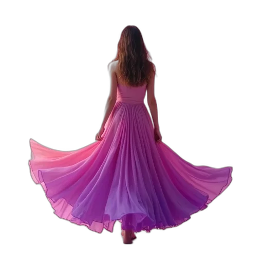 dress, 3d render, photorealistic, pastel, colorful, neon, woman, wearing transparent PNG cut-out