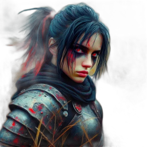 face, mask, weapon, fantasy art, photorealistic, concept art, comic book art, red transparent PNG cut-out