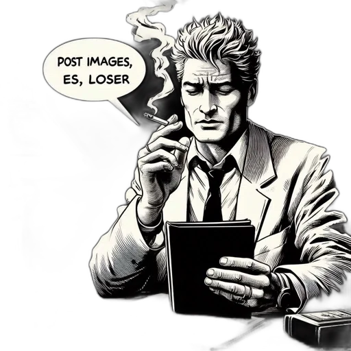 staff, face, comic book art, concept art, cartoon, cyberpunk, man, sits transparent PNG cut-out